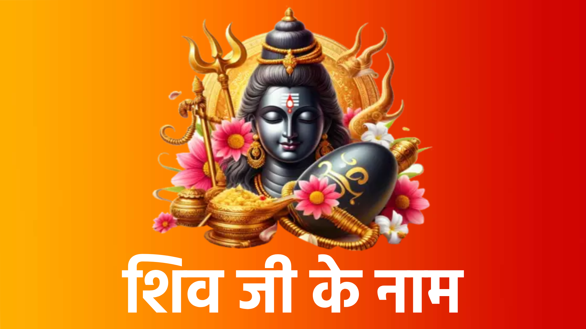 Shiv ji ke naam शिव- कल्याण स्वरूप महेश्वर- माया के अधीश्वर शम्भू- आनंद स्वरूप वाले पिनाकी- पिनाक धनुष धारण करने वाले शशिशेखर- सिर पर चंद्रमा धारण करने वाले वामदेव- अत्यंत सुंदर स्वरूप वाले विरूपाक्ष- विचित्र आंख वाले कपर्दी- जटाजूट धारण करने वाले नीललोहित- नीले और लाल रंग वाले शंकर- सबका कल्याण करने वाले शूलपाणी- हाथ में त्रिशूल धारण करने वाले खटवांगी- खटिया का एक पाया रखने वाले विष्णुवल्लभ- भगवान विष्णु के अति प्रिय   शिपिविष्ट- सितुहा में प्रवेश करने वाले अंबिकानाथ- देवी भगवती के पति श्रीकण्ठ- सुंदर कण्ठ वाले भक्तवत्सल- भक्तों को अत्यंत स्नेह करने वाले भव- संसार के रूप में प्रकट होने वाले शर्व- कष्टों को नष्ट करने वाले त्रिलोकेश- तीनों लोकों के स्वामी शितिकण्ठ- सफेद कण्ठ वाले शिवाप्रिय- पार्वती के प्रिय उग्र- अत्यंत उग्र रूप वाले कपाली- कपाल धारण करने वाले कामारी- कामदेव के शत्रु, अंधकार को हरने वाले  सुरसूदन- अंधक दैत्य को मारने वाले गंगाधर- गंगा जी को धारण करने वाले ललाटाक्ष- ललाट में आंख वाले महाकाल- कालों के भी काल कृपानिधि- करूणा की खान भीम- भयंकर रूप वाले परशुहस्त- हाथ में फरसा धारण करने वाले मृगपाणी- हाथ में हिरण धारण करने वाले जटाधर- जटा रखने वाले कैलाशवासी- कैलाश के निवासी कवची- कवच धारण करने वाले कठोर- अत्यंत मजबूत देह वाले त्रिपुरांतक- त्रिपुरासुर को मारने वाले वृषांक- बैल के चिह्न वाली ध्वजा वाले वृषभारूढ़- बैल की सवारी वाले भस्मोद्धूलितविग्रह- सारे शरीर में भस्म लगाने वाले सामप्रिय- सामगान से प्रेम करने वाले स्वरमयी- सातों स्वरों में निवास करने वाले त्रयीमूर्ति- वेदरूपी विग्रह करने वाले अनीश्वर- जो स्वयं ही सबके स्वामी है  सर्वज्ञ- सब कुछ जानने वाले परमात्मा- सब आत्माओं में सर्वोच्च  सोमसूर्याग्निलोचन- चंद्र, सूर्य और अग्निरूपी आंख वाले हवि- आहूति रूपी द्रव्य वाले यज्ञमय- यज्ञस्वरूप वाले सोम- उमा के सहित रूप वाले पंचवक्त्र- पांच मुख वाले सदाशिव- नित्य कल्याण रूप वाल विश्वेश्वर- सारे विश्व के ईश्वर वीरभद्र- वीर होते हुए भी शांत स्वरूप वाले गणनाथ- गणों के स्वामी प्रजापति- प्रजाओं का पालन करने वाले हिरण्यरेता- स्वर्ण तेज वाले दुर्धुर्ष- किसी से नहीं दबने वाले गिरीश- पर्वतों के स्वामी  गिरिश्वर- कैलाश पर्वत पर सोने वाले अनघ- पापरहित भुजंगभूषण- सांपों के आभूषण वाले भर्ग- पापों को भूंज देने वाले गिरिधन्वा- मेरू पर्वत को धनुष बनाने वाले गिरिप्रिय- पर्वत प्रेमी कृत्तिवासा- गजचर्म पहनने वाले पुराराति- पुरों का नाश करने वाले भगवान्- सर्वसमर्थ ऐश्वर्य संपन्न प्रमथाधिप- प्रमथगणों के अधिपति मृत्युंजय- मृत्यु को जीतने वाले सूक्ष्मतनु- सूक्ष्म शरीर वाले जगद्व्यापी- जगत् में व्याप्त होकर रहने वाले जगद्गुरू- जगत् के गुरू व्योमकेश- आकाश रूपी बाल वाले महासेनजनक- कार्तिकेय के पिता चारुविक्रम- सुन्दर पराक्रम वाले रूद्र- भयानक भूतपति- भूतप्रेत या पंचभूतों के स्वामी स्थाणु- स्पंदन रहित कूटस्थ रूप वाले अहिर्बुध्न्य- कुण्डलिनी को धारण करने वाले दिगम्बर- नग्न, आकाशरूपी वस्त्र वाले अष्टमूर्ति- आठ रूप वाले अनेकात्मा- अनेक रूप धारण करने वाले सात्त्विक- सत्व गुण वाले शुद्धविग्रह- शुद्धमूर्ति वाले शाश्वत- नित्य रहने वाले खण्डपरशु- टूटा हुआ फरसा धारण करने वाले अज- जन्म रहित पाशविमोचन- बंधन से छुड़ाने वाले मृड- सुखस्वरूप वाले पशुपति- पशुओं के स्वामी  देव- स्वयं प्रकाश रूप महादेव- देवों के भी देव अव्यय- खर्च होने पर भी न घटने वाले हरि- विष्णुस्वरूप पूषदन्तभित्- पूषा के दांत उखाड़ने वाले अव्यग्र- कभी भी व्यथित न होने वाले दक्षाध्वरहर- दक्ष के यज्ञ को नष्ट करने वाले  हर- पापों व तापों को हरने वाले भगनेत्रभिद्- भग देवता की आंख फोड़ने वाले अव्यक्त- इंद्रियों के सामने प्रकट न होने वाले सहस्राक्ष- हजार आंखों वाले सहस्रपाद- हजार पैरों वाले अपवर्गप्रद- कैवल्य मोक्ष देने वाले अनंत- देशकालवस्तु रूपी परिछेद से रहित तारक- सबको तारने वाले परमेश्वर- सबसे परम ईश्वर